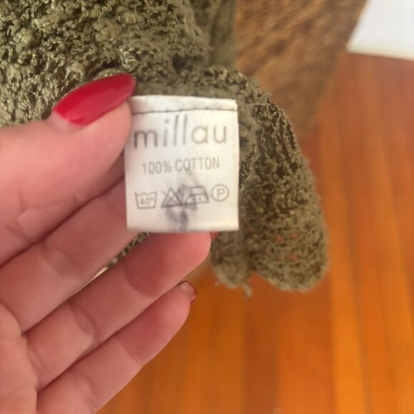 Millau Olive Green 100% Cotton Sweater Size S - Picture 4 of 4